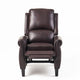 Manual Recliner Lounge Chair, Burgundy Brown Faux Leather Upholstery