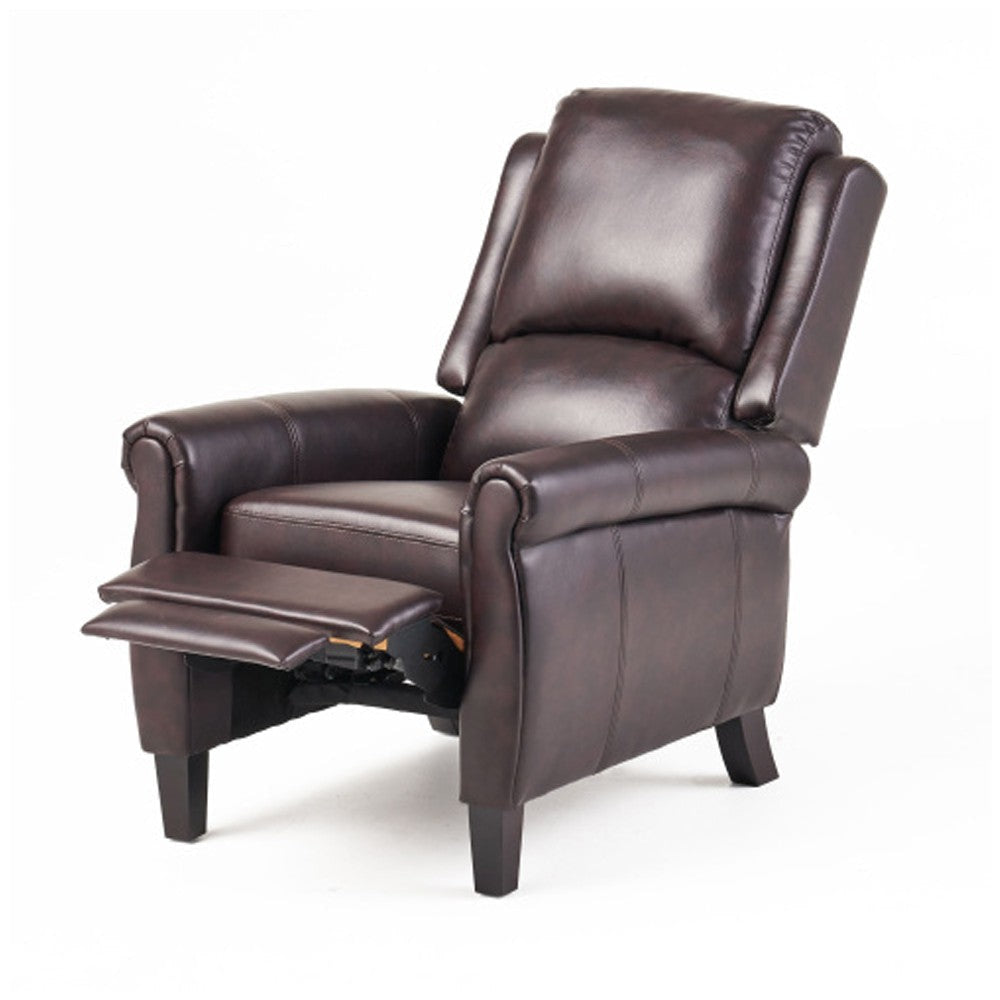 Manual Recliner Lounge Chair Burgundy Brown Faux Leather Upholstery BM326003