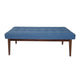Lam Accent Ottoman Bench, 44", Button Tufted Design, Blue Cushion Seat