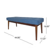 Lam Accent Ottoman Bench 44’’ Button Tufted Design Blue Cushion Seat BM326004