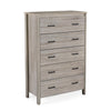 Sifa Tall Dresser Chest 5 Drawers Rustic Oak Gray MDF Black Handles BM326007