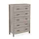 Sifa Tall Dresser Chest 5 Drawers Rustic Oak Gray MDF Black Handles BM326007