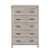 Sifa Tall Dresser Chest 5 Drawers Rustic Oak Gray MDF Black Handles BM326007