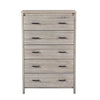 Sifa Tall Dresser Chest, 5 Drawers, Rustic Oak Gray MDF, Black Handles