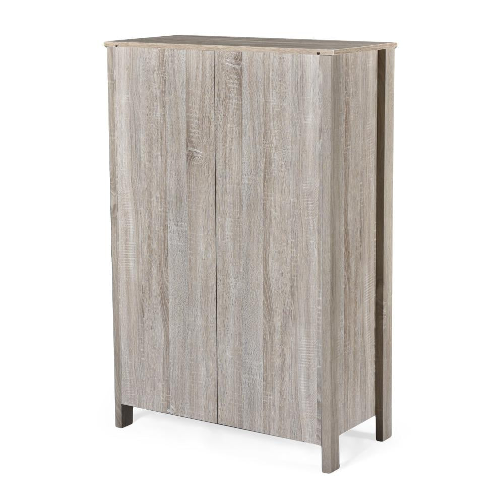 Sifa Tall Dresser Chest 5 Drawers Rustic Oak Gray MDF Black Handles BM326007