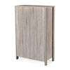 Sifa Tall Dresser Chest, 5 Drawers, Rustic Oak Gray MDF, Black Handles
