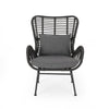 Slay Outdoor Accent Chair Set of 2 25’’ Frame Gray Woven Rattan Iron BM326008