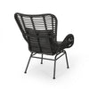 Slay Outdoor Accent Chair Set of 2, 25" Frame, Gray Woven Rattan, Iron