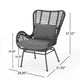 Slay Outdoor Accent Chair Set of 2 25’’ Frame Gray Woven Rattan Iron BM326008