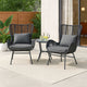 Slay Outdoor Accent Chair Set of 2, 25" Frame, Gray Woven Rattan, Iron