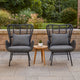 Slay Outdoor Accent Chair Set of 2, 25" Frame, Gray Woven Rattan, Iron