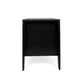 Crown Bedside Nightstand, 21", 1 Drawer and Open Shelf, Black MDF