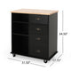 Rolling Kitchen Island Bar Cart w Drawers Shelves Brown n Black BM326010