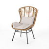 Slay Outdoor Accent Chair Set of 2, 25", Brown Woven Rattan, Iron