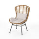 Slay Outdoor Accent Chair Set of 2, 25", Brown Woven Rattan, Iron
