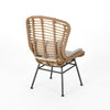 Slay Outdoor Accent Chair Set of 2, 25", Brown Woven Rattan, Iron