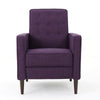 Dupe Manual Reclining Chair, Button Tufted Design, Purple Polyester