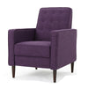 Dupe Manual Reclining Chair, Button Tufted Design, Purple Polyester