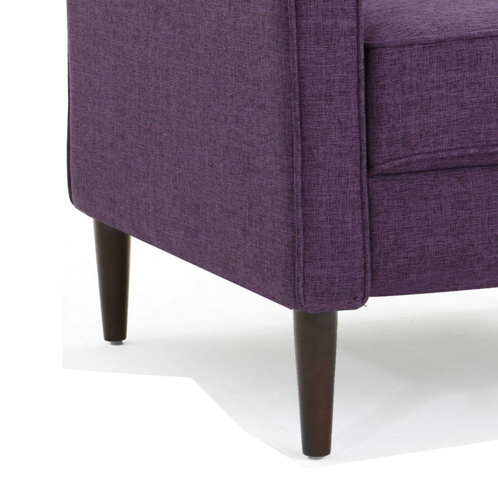 Dupe Manual Reclining Chair Button Tufted Design Purple Polyester BM326012