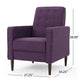 Dupe Manual Reclining Chair, Button Tufted Design, Purple Polyester