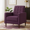 Dupe Manual Reclining Chair, Button Tufted Design, Purple Polyester