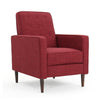 Dupe Manual Reclining Chair Button Tufted Design Red Polyester BM326014