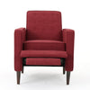 Dupe Manual Reclining Chair, Button Tufted Design, Red Polyester