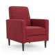 Dupe Manual Reclining Chair, Button Tufted Design, Red Polyester