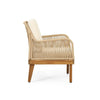 Oud Accent Club Chair Ivory Cushions Rope Weaving Brown Acacia Wood BM326015