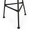 Tee Outdoor Side End Table, 20" Rattan Weave, Glass Top, Steel Legs