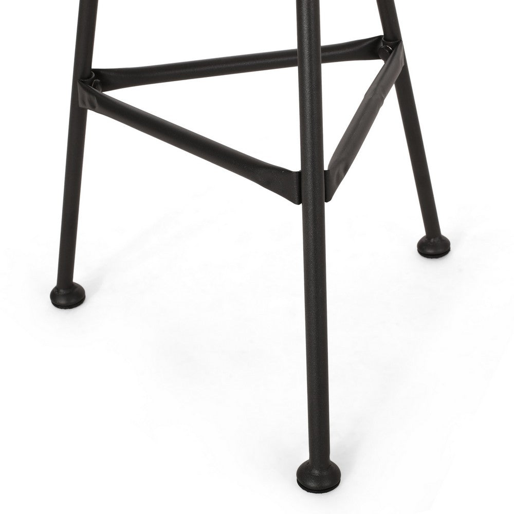 Tee Outdoor Side End Table, 20" Rattan Weave, Glass Top, Steel Legs