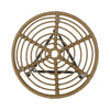 Tee Outdoor Side End Table, 20" Rattan Weave, Glass Top, Steel Legs