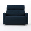 Power Recliner Chair Oversize Wide Seat Tufted Navy Blue Fabric BM326019