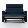 Power Recliner Chair Oversize Wide Seat Tufted Navy Blue Fabric BM326019