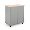 Rolling Kitchen Island Bar Cart, Drawers Shelves, Wheels, Brown, Gray