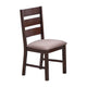 Yuzi Dining Chair Set of 2, Ladder Back, Cherry Brown Solid Wood