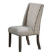 Alex Dining Side Chair Set of 2 Wingback Nailhead Brown Wood Beige BM326027
