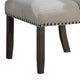 Alex Dining Side Chair Set of 2 Wingback Nailhead Brown Wood Beige BM326027