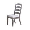 Winie Dining Side Chair Set of 2 Carved Ladder Back Light Gray Wood BM326028