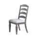 Winie Dining Side Chair Set of 2 Carved Ladder Back Light Gray Wood BM326028