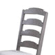 Winie Dining Side Chair Set of 2 Carved Ladder Back Light Gray Wood BM326028