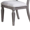Winie Dining Side Chair Set of 2 Carved Ladder Back Light Gray Wood BM326028