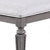 Winie Dining Bench with Turned Legs 64 Inch Gray Wood and Fabric BM326029