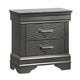 Jean Nightstand, 2 Drawers, Curved Frame, 24" Dark Gray Solid Wood