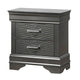 Jean Nightstand 2 Drawers Curved Frame 24’’ Dark Gray Solid Wood BM326051