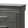 Jean Nightstand 2 Drawers Curved Frame 24’’ Dark Gray Solid Wood BM326051
