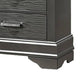 Jean Nightstand 2 Drawers Curved Frame 24’’ Dark Gray Solid Wood BM326051