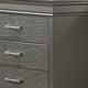 Jean Wide Dresser Chest 6 Drawers Chrome Dark Gray Solid Wood BM326052