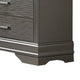 Jean Wide Dresser Chest 6 Drawers Chrome Dark Gray Solid Wood BM326052
