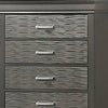 Jean Tall Dresser Chest 5 Drawers Chrome Dark Gray Solid Wood BM326053